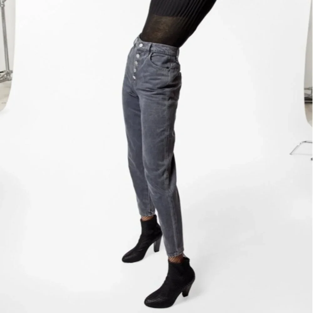 J Brand Heather Button Fly Jeans High Rise Mom Straight Cropped Haven Size 27 - Picture 1 of 15